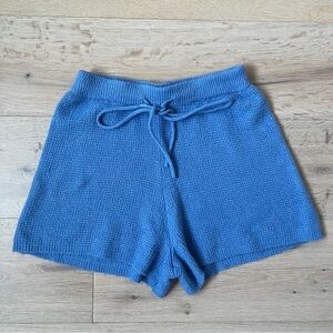 Saturday/Sunday Blue Knit Anthropologie Sz M High Rise Sweater knit Shorts *T5